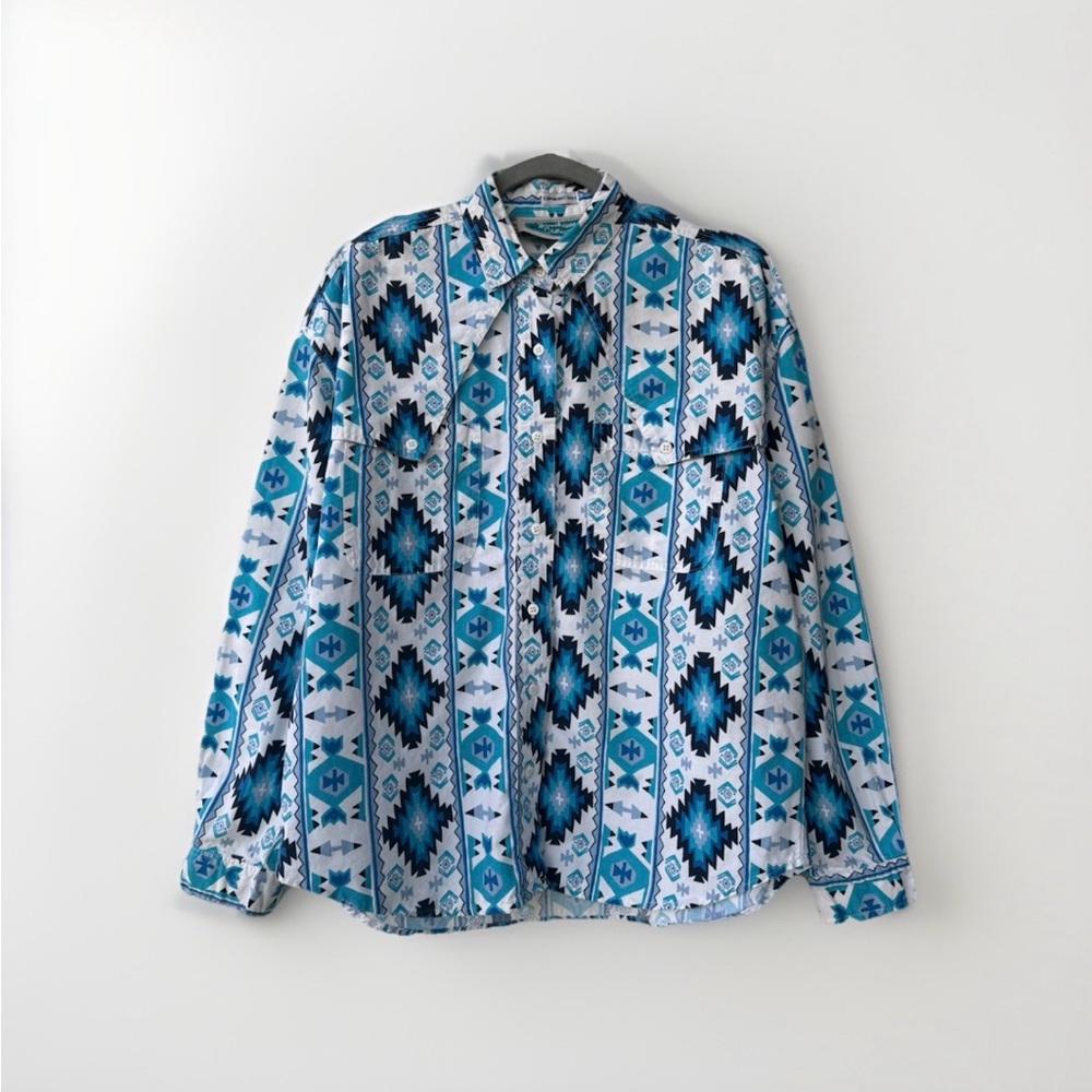 Vintage 1993 Southwest Canyon Women  Tribal Western Rodeo Aztec Country Shirt L